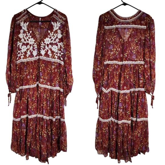 Free People Call On Me Small Embroidered Boho Dress - Picture 2 of 4